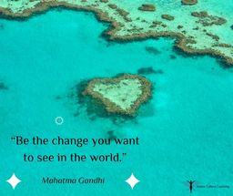 Quote against the ocean - Be the change you want to see in the world