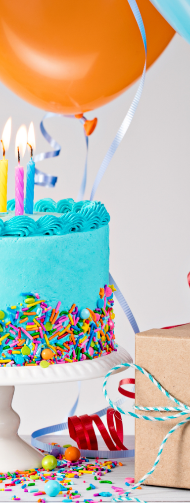 Picture of birthday cake and balloon